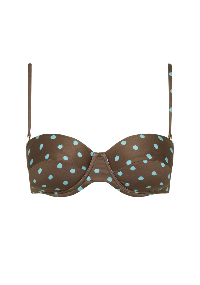 Rodney Padded Top | Polka Blue